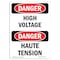 Signmission OSHA Danger Sign, 10" Height, Rigid Plastic, High Voltage Bilingual, VF-1327 OS-DS-P-710-VF-1327 - alternate 1